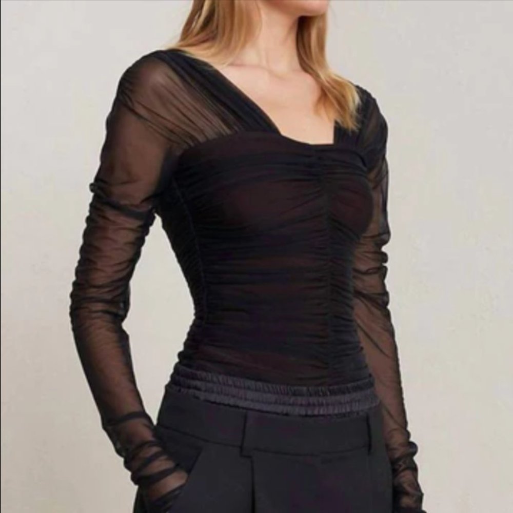 A.L.C. | Jackie Tulle Top in Black